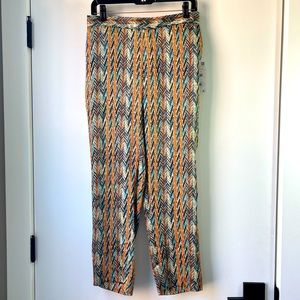 New Zara Basic Women’s Zig Zag Stripe Print Pants, Pockets, Lightweight Sz M NWT